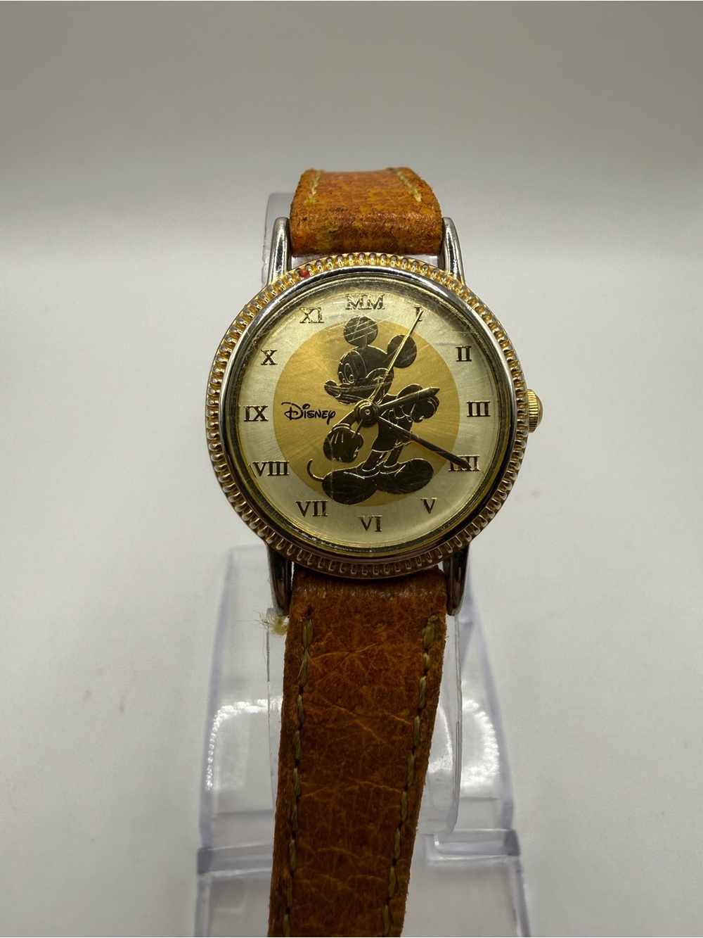 Vintage Mickey Mouse Disney Seiko Women's Watch (New Battery) Brown Band MC0174 - Picture 8 of 11